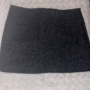 Black glittery mini skirt